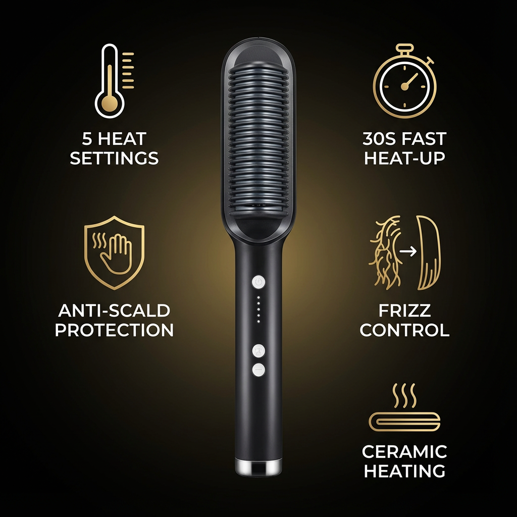 Hair Straightening Comb - Smooth Hair Fast